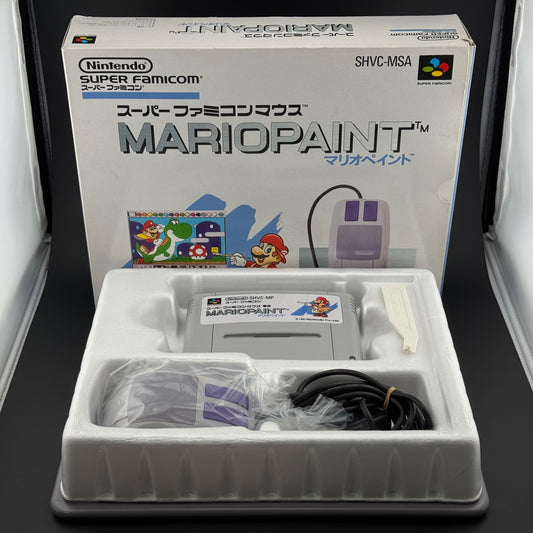 Super Famicom Mario Paint [Mouse & Pad Big Box Bundle] CIB