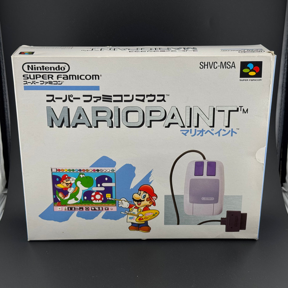 Super Famicom Mario Paint [Mouse & Pad Big Box Bundle] CIB