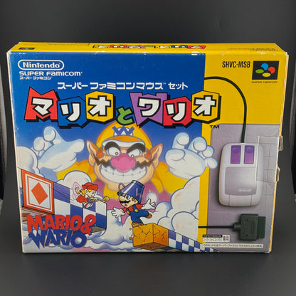 Super Famicom Mario & Wario [Mouse & Pad Big Box Bundle] CIB