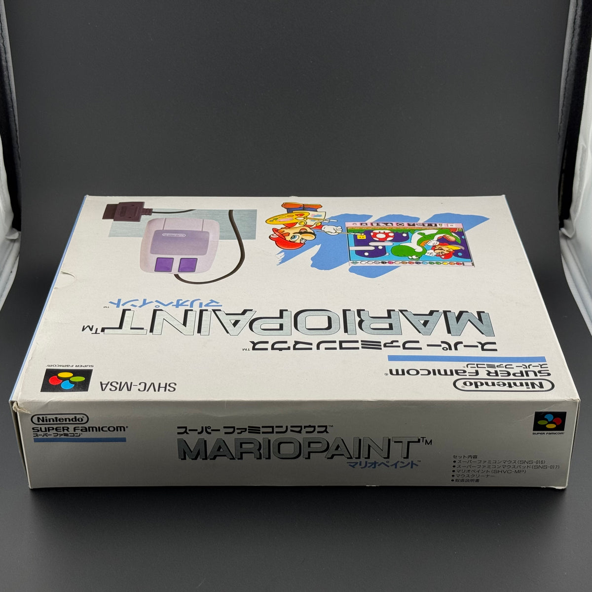 Super Famicom Mario Paint [Mouse & Pad Big Box Bundle] CIB