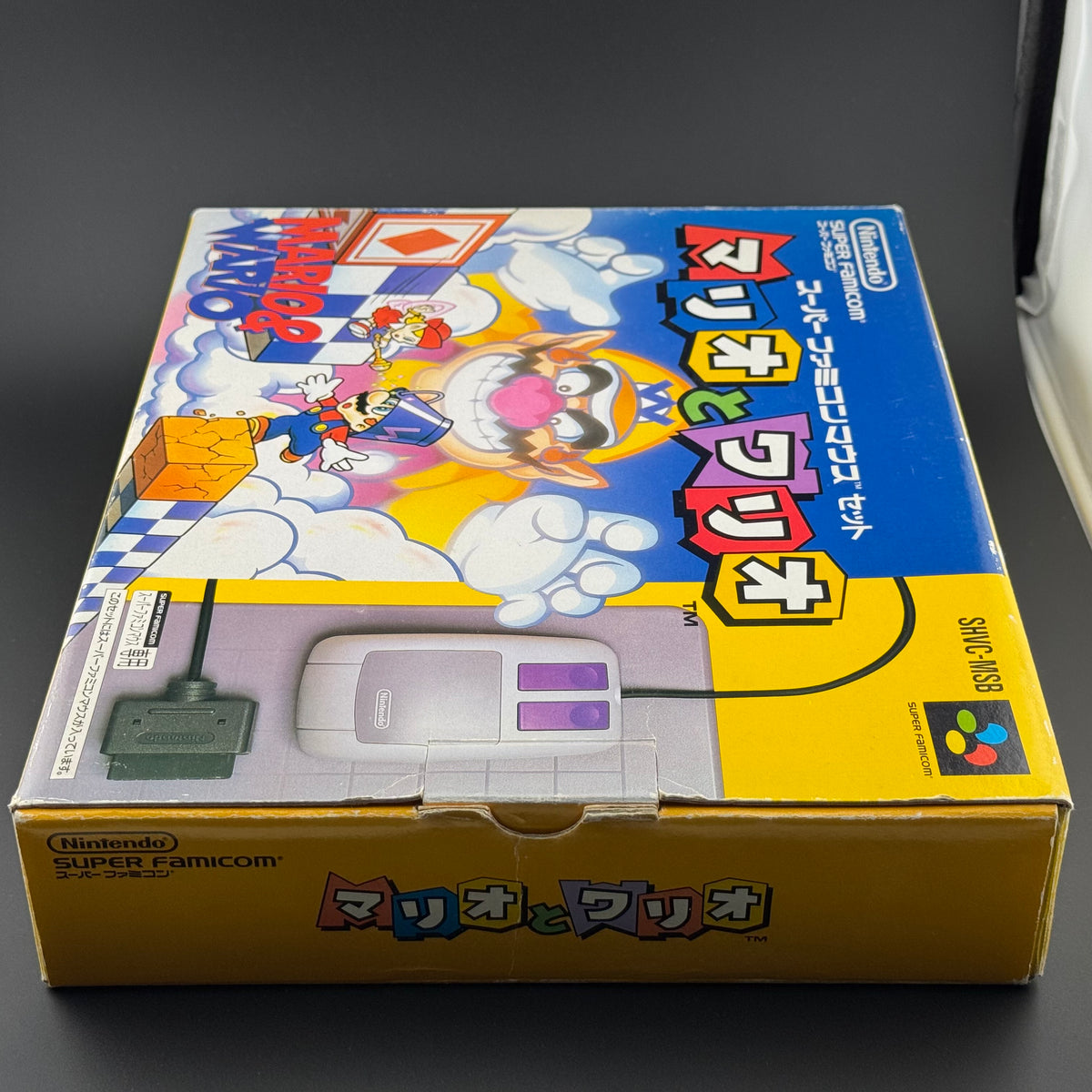 Super Famicom Mario & Wario [Mouse & Pad Big Box Bundle] CIB