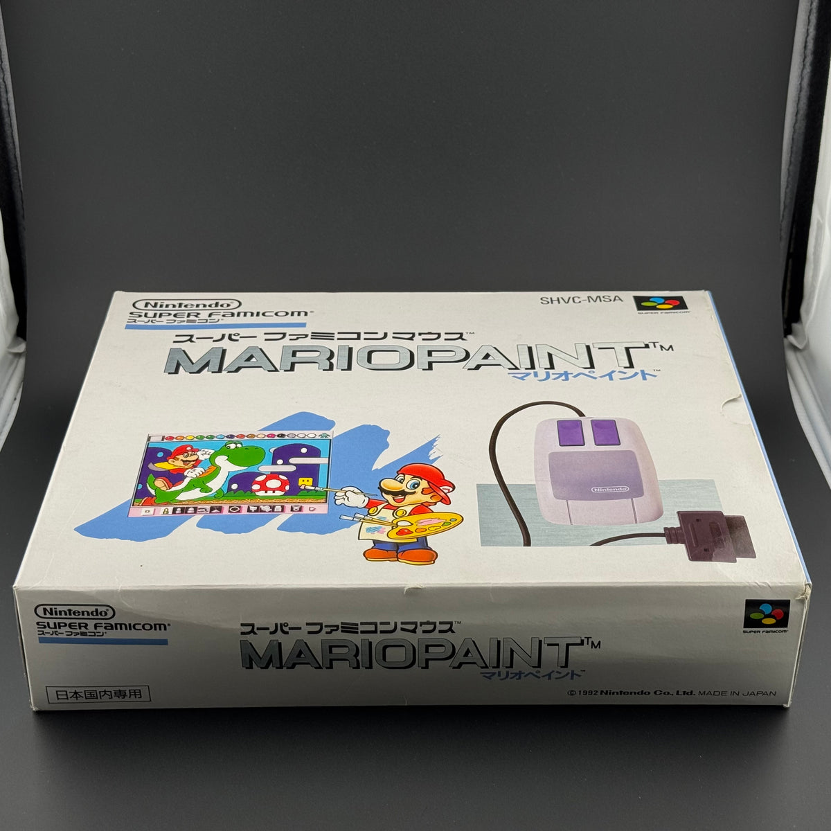 Super Famicom Mario Paint [Mouse & Pad Big Box Bundle] CIB